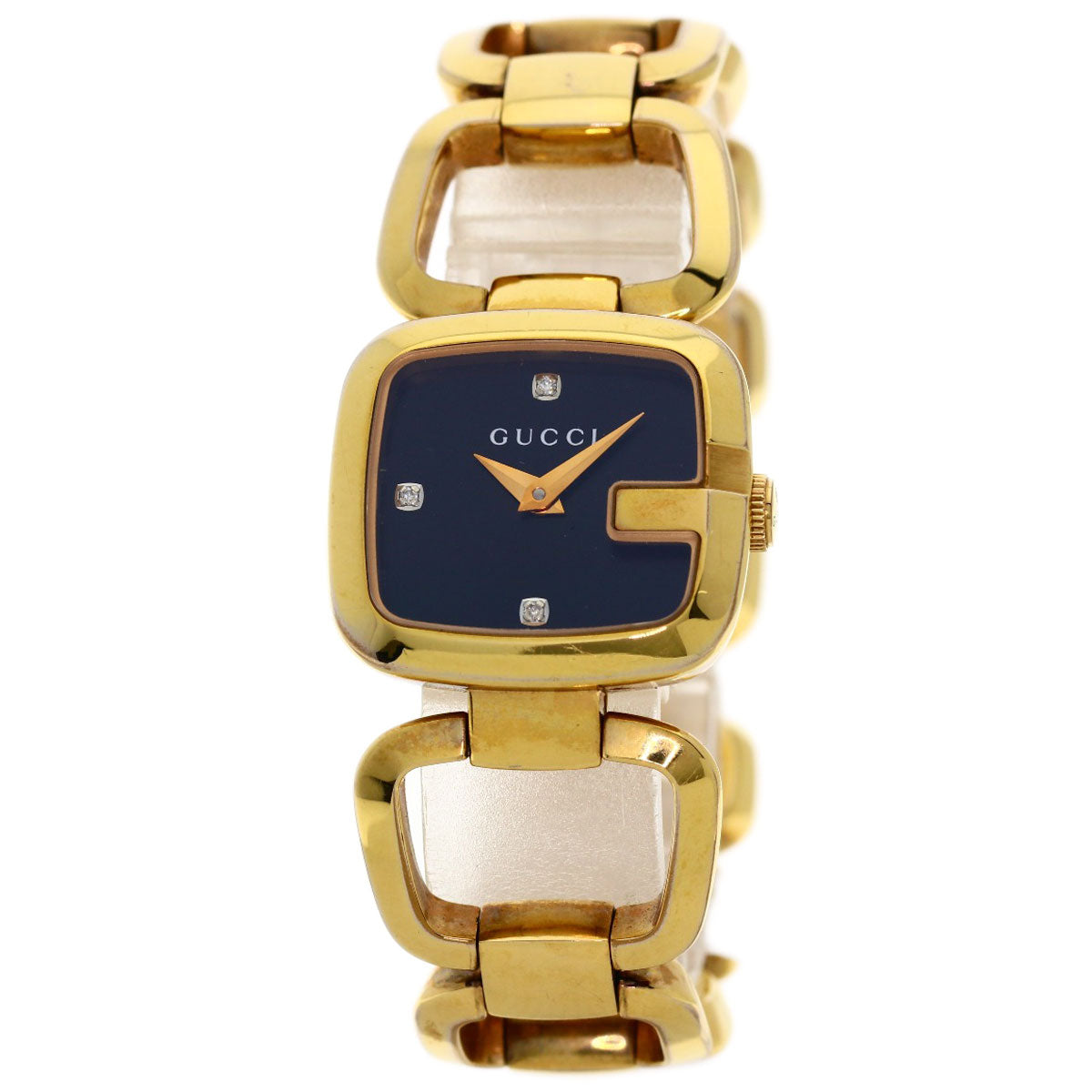 GUCCI G Collection 3P Diamond Square Watches 125.5 Gold Plated/Gold Plated Ladies