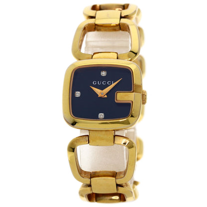 GUCCI G Collection 3P Diamond Square Watches 125.5 Gold Plated/Gold Plated Ladies
