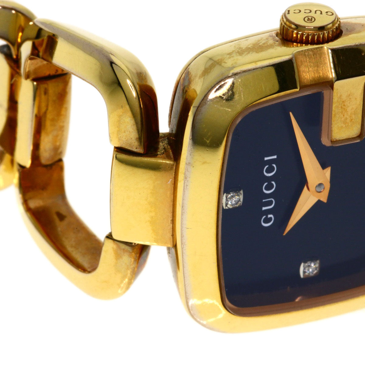 GUCCI G Collection 3P Diamond Square Watches 125.5 Gold Plated/Gold Plated Ladies