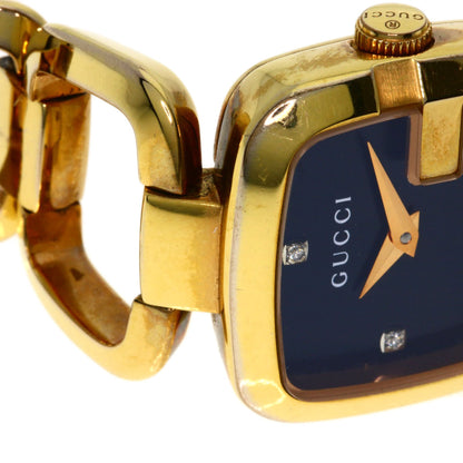 GUCCI G Collection 3P Diamond Square Watches 125.5 Gold Plated/Gold Plated Ladies