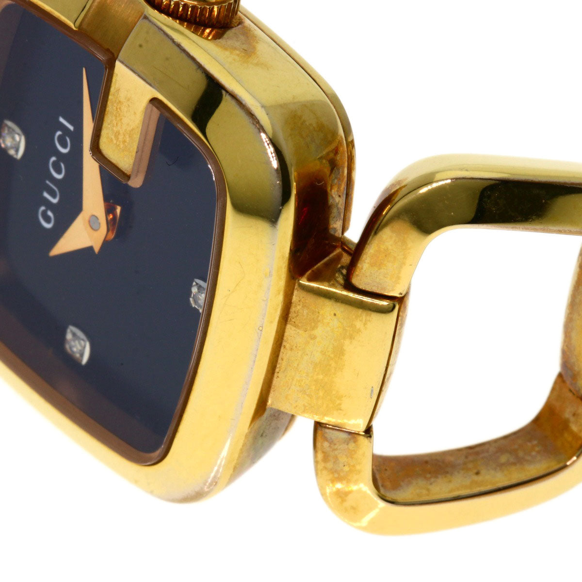 GUCCI G Collection 3P Diamond Square Watches 125.5 Gold Plated/Gold Plated Ladies