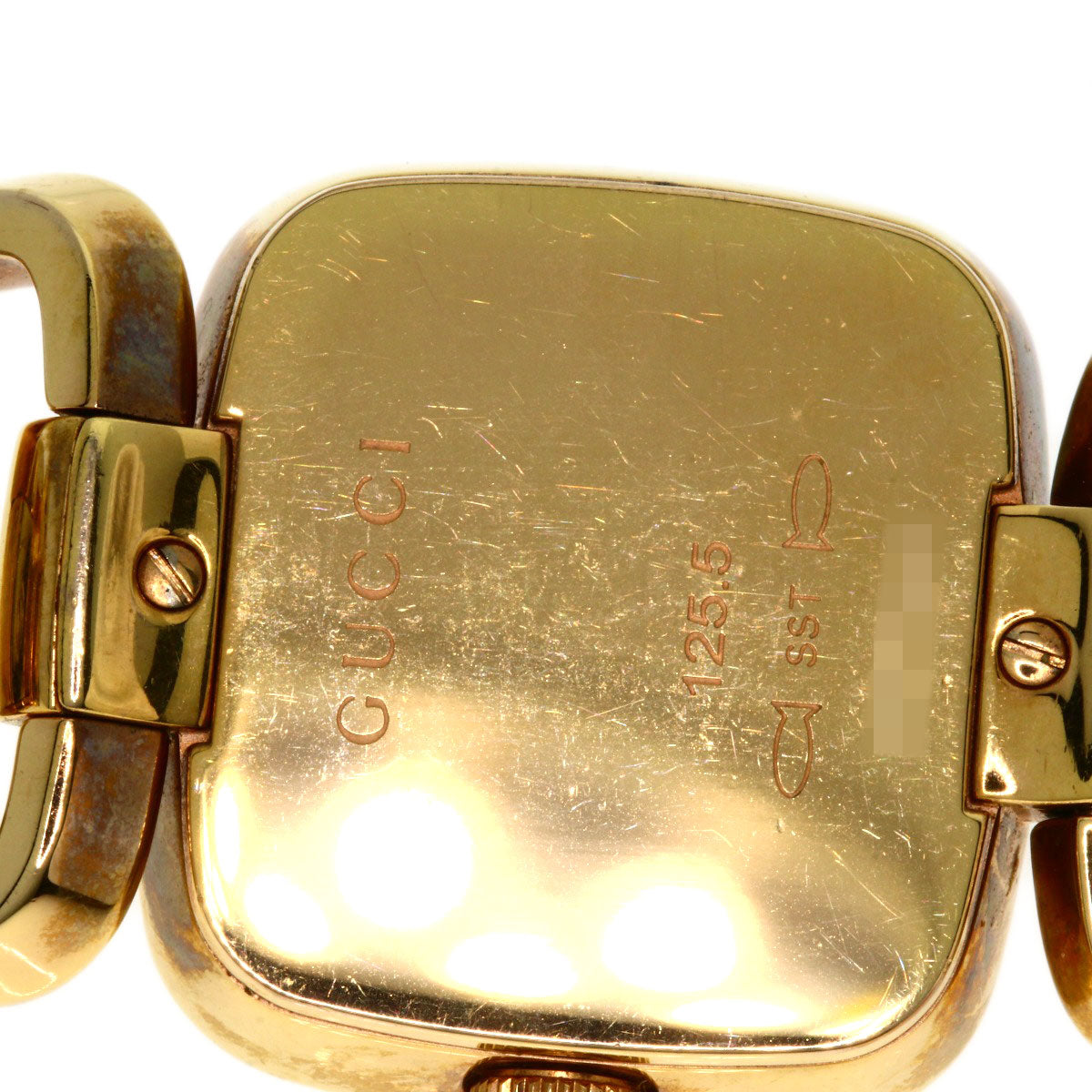 GUCCI G Collection 3P Diamond Square Watches 125.5 Gold Plated/Gold Plated Ladies