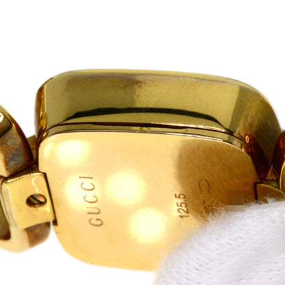 GUCCI G Collection 3P Diamond Square Watches 125.5 Gold Plated/Gold Plated Ladies