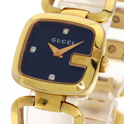 GUCCI G Collection 3P Diamond Square Watches 125.5 Gold Plated/Gold Plated Ladies