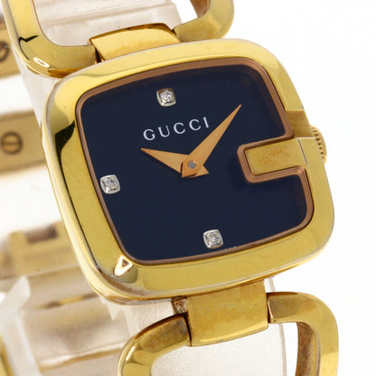 GUCCI G Collection 3P Diamond Square Watches 125.5 Gold Plated/Gold Plated Ladies