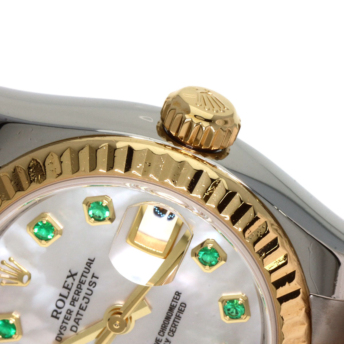 ROLEX Datejust 10P Emerald Watches 179173NGE Stainless Steel/SSxK18YG Ladies