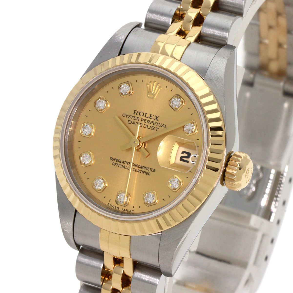 ROLEX DATEJUST 10P Diamond Watches 69173G Stainless Steel/SSxK18YG Ladies