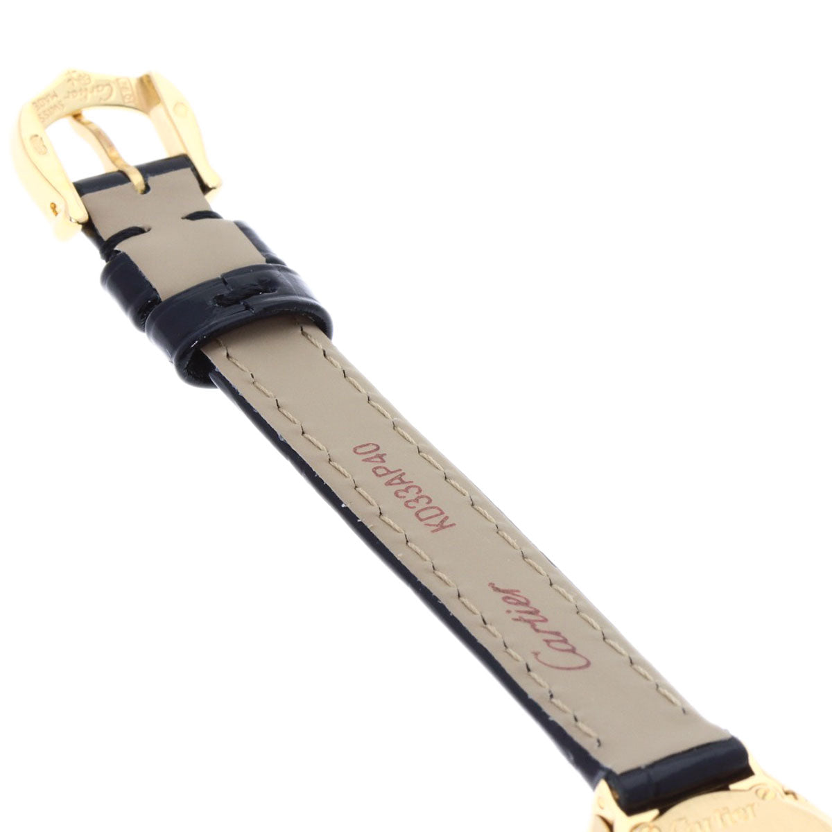 CARTIER Mini Baignoire Watches K18 Yellow Gold/Leather Ladies