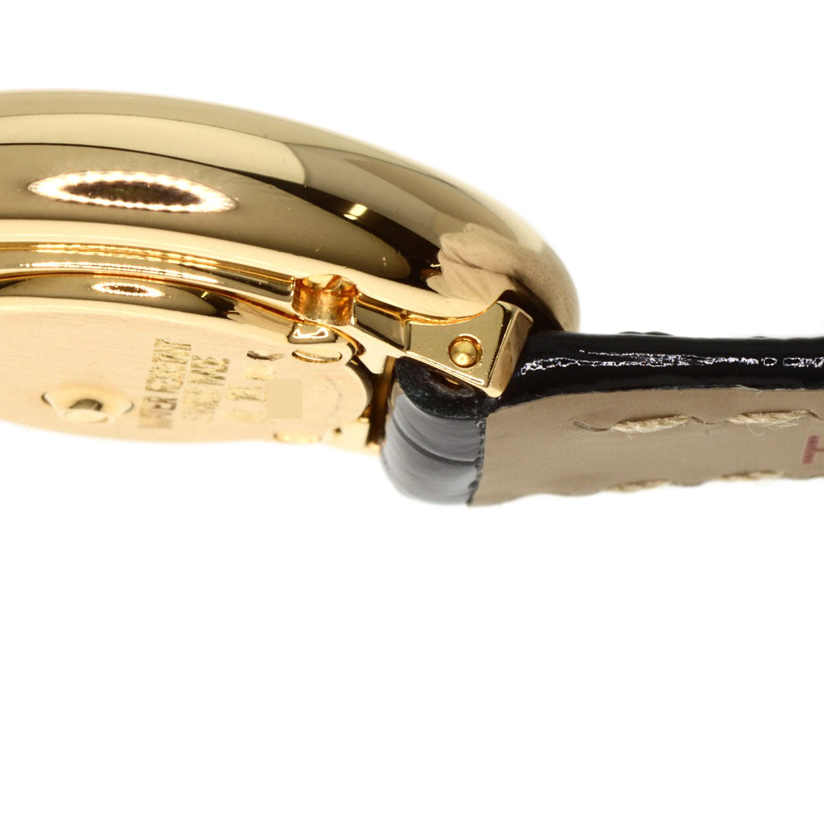 CARTIER Mini Baignoire Watches K18 Yellow Gold/Leather Ladies