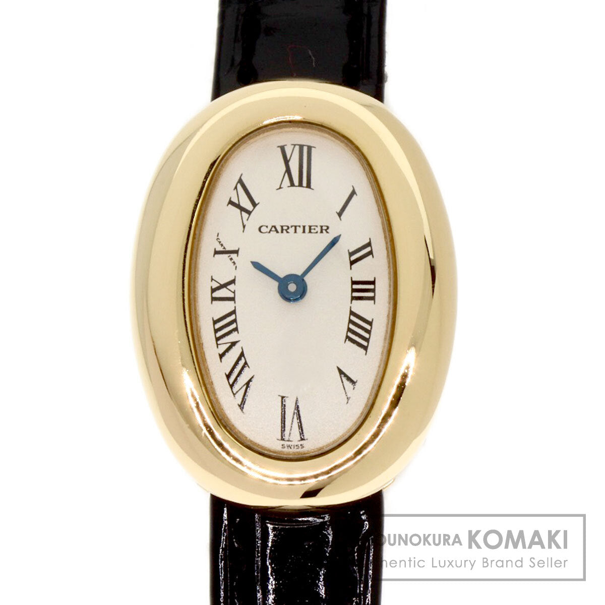 CARTIER Mini Baignoire Watches K18 Yellow Gold/Leather Ladies