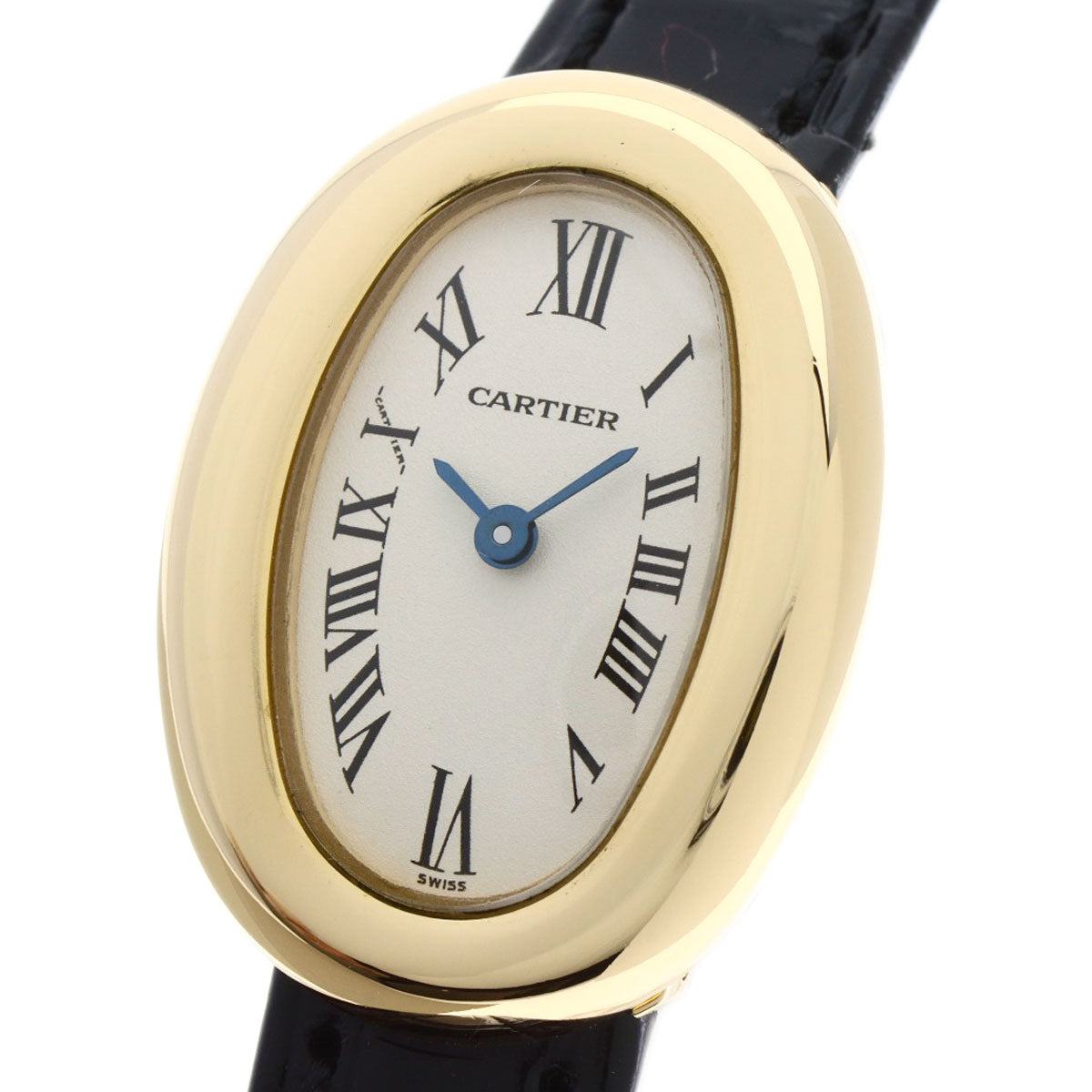 CARTIER Mini Baignoire Watches K18 Yellow Gold/Leather Ladies