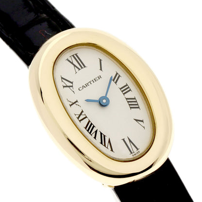 CARTIER Mini Baignoire Watches K18 Yellow Gold/Leather Ladies