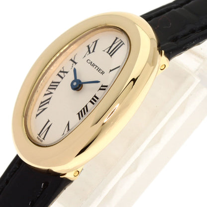 CARTIER Mini Baignoire Watches K18 Yellow Gold/Leather Ladies