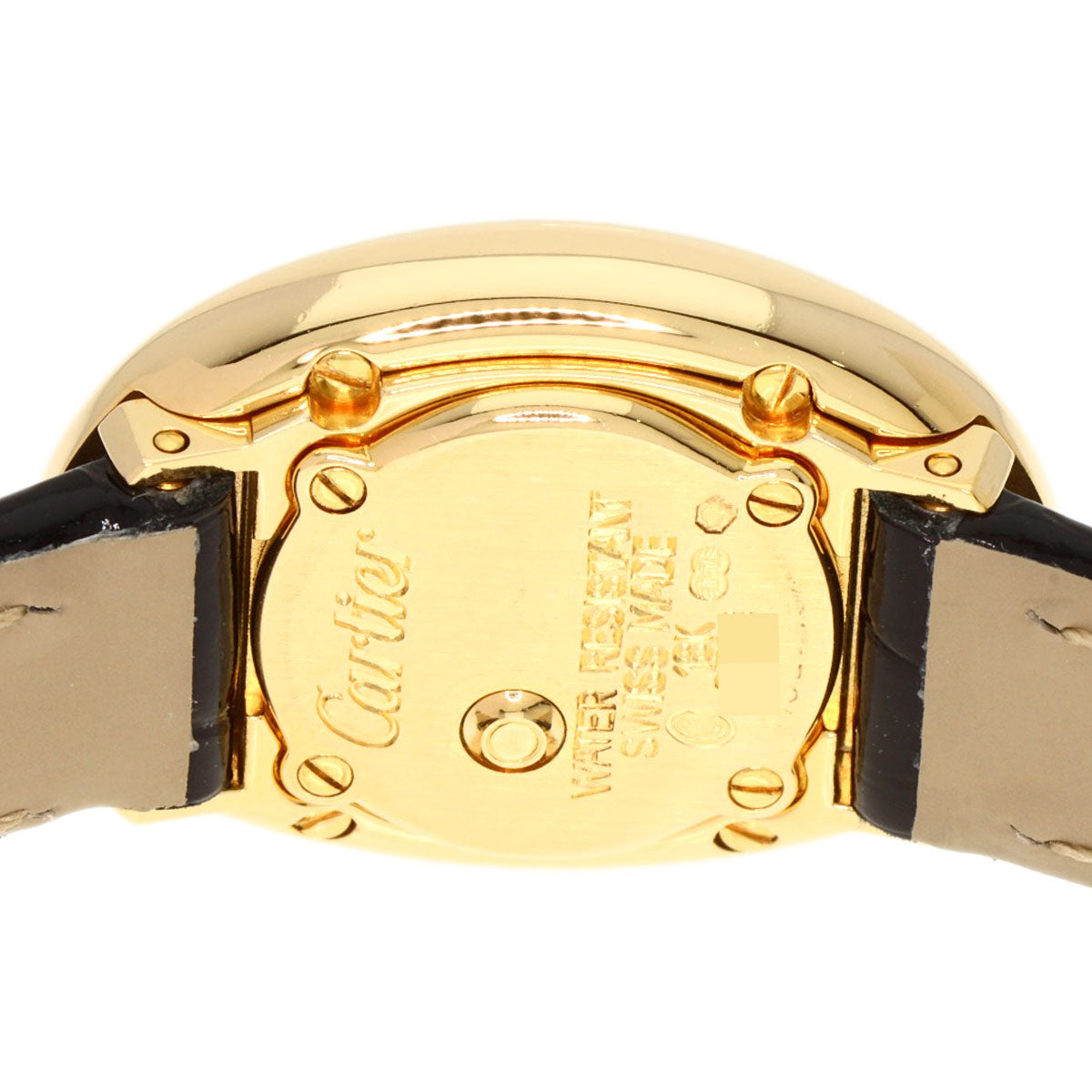 CARTIER Mini Baignoire Watches K18 Yellow Gold/Leather Ladies