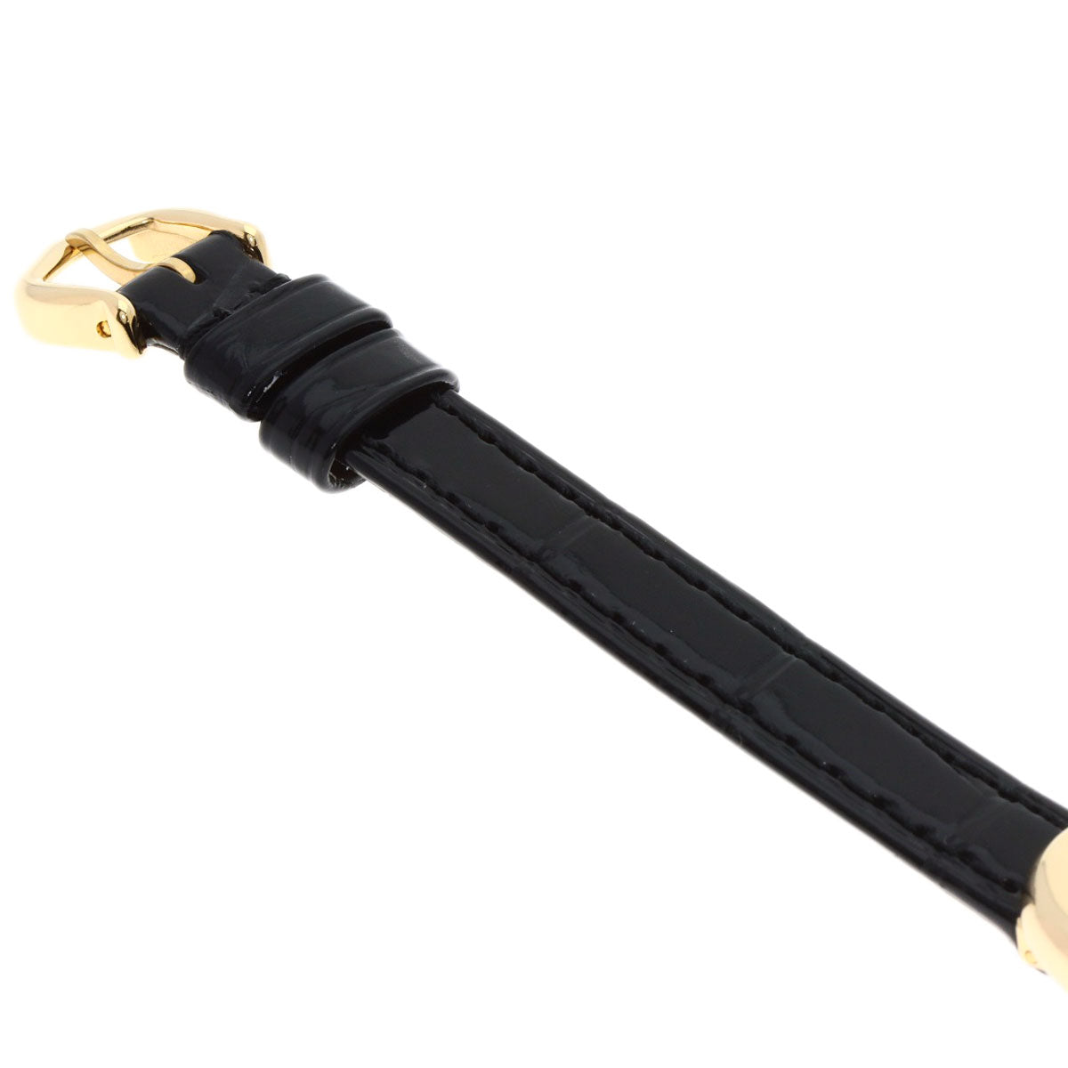 CARTIER Mini Baignoire Watches K18 Yellow Gold/Leather Ladies