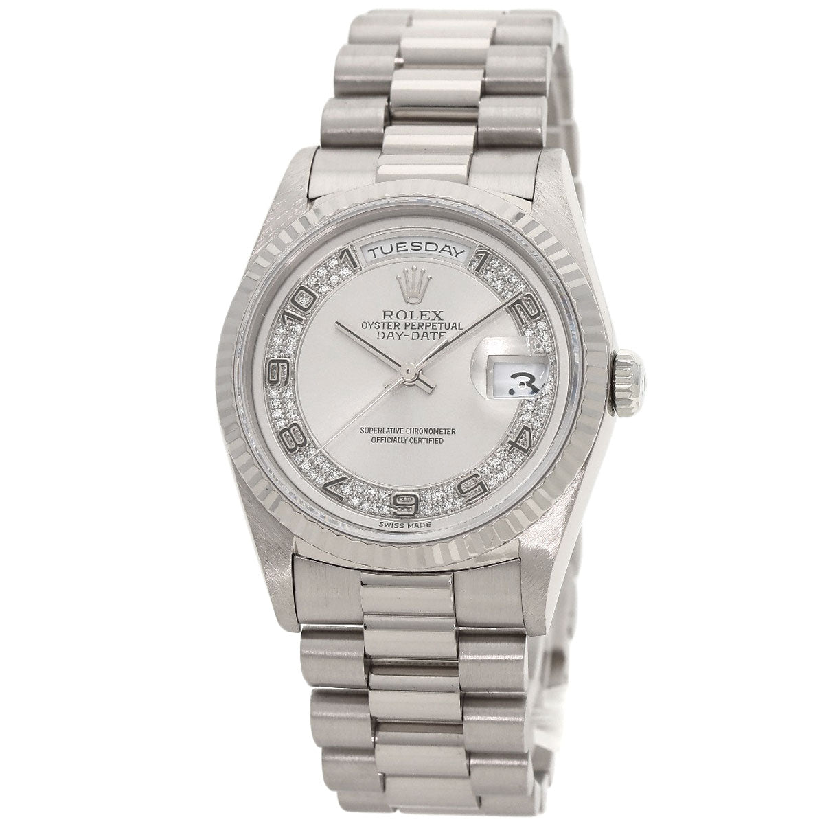ROLEX Day-Date Myriad Diamond Watches 18239MA K18 White Gold/K18 White Gold mens