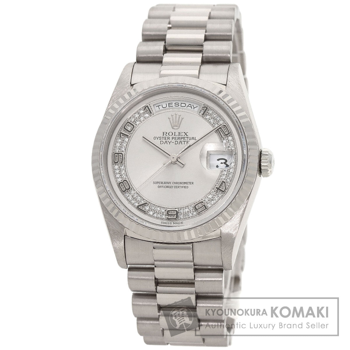 ROLEX Day-Date Myriad Diamond Watches 18239MA K18 White Gold/K18 White Gold mens