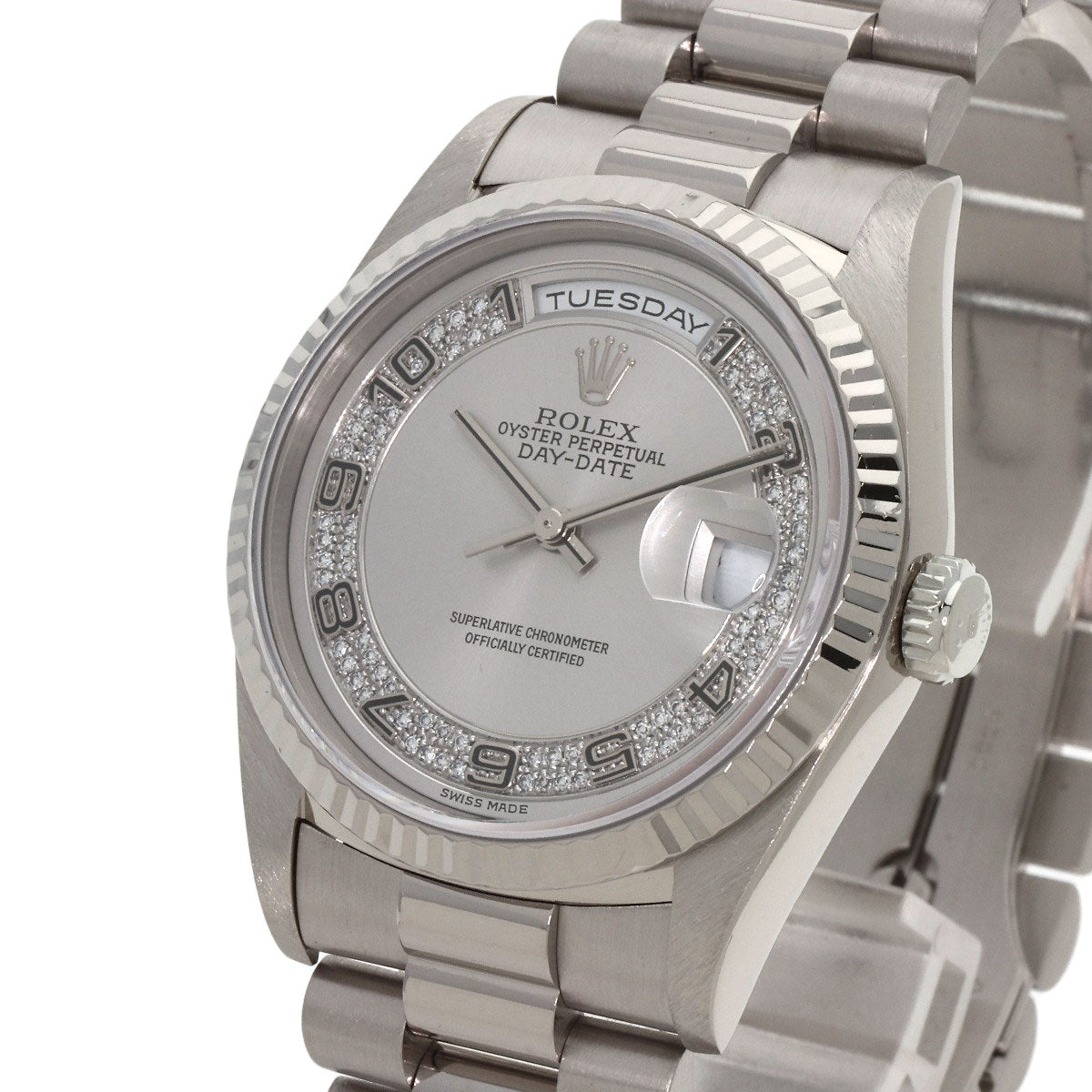ROLEX Day-Date Myriad Diamond Watches 18239MA K18 White Gold/K18 White Gold mens