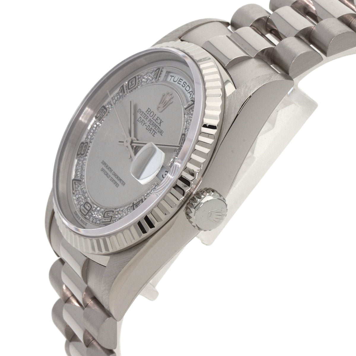 ROLEX Day-Date Myriad Diamond Watches 18239MA K18 White Gold/K18 White Gold mens