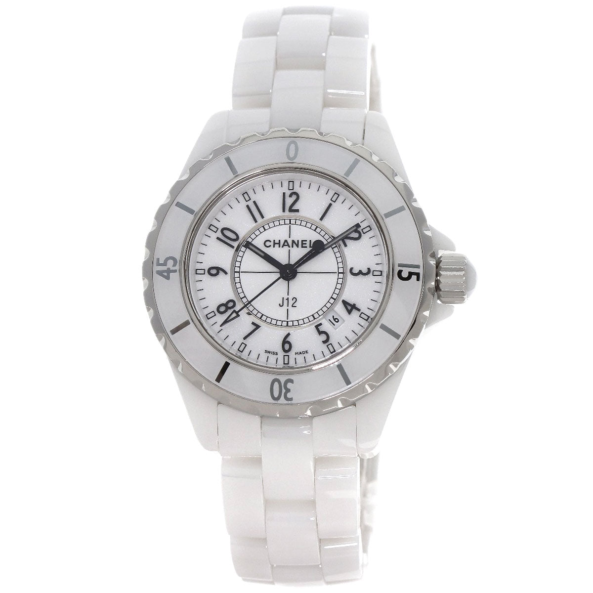 CHANEL J12 1.3 "White Ceramic Watches H0968 Ceramic/Ceramic Ladies