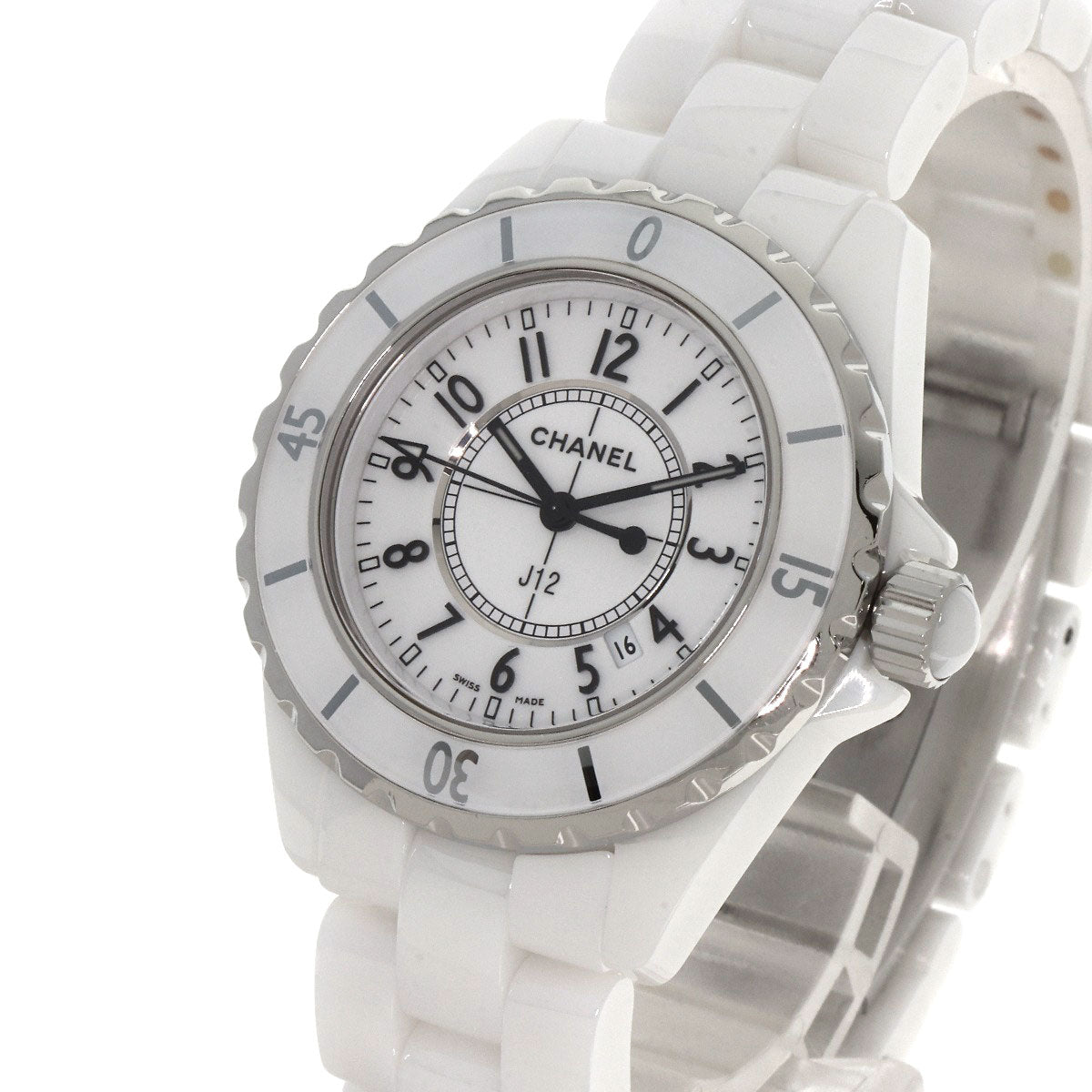 CHANEL J12 1.3 "White Ceramic Watches H0968 Ceramic/Ceramic Ladies