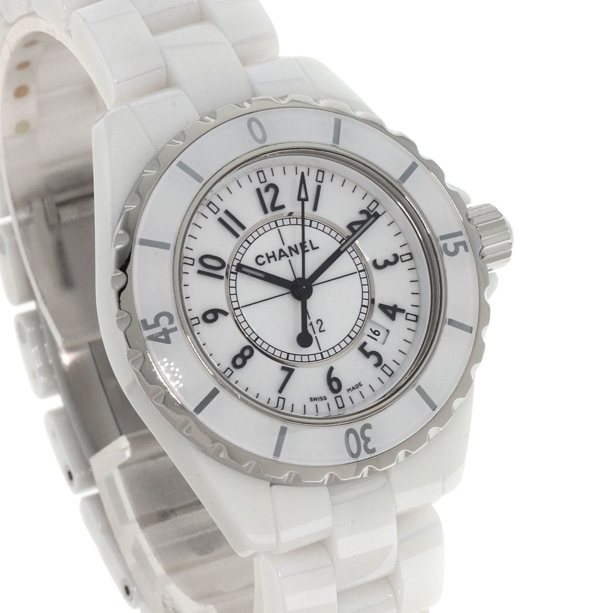 CHANEL J12 1.3 "White Ceramic Watches H0968 Ceramic/Ceramic Ladies