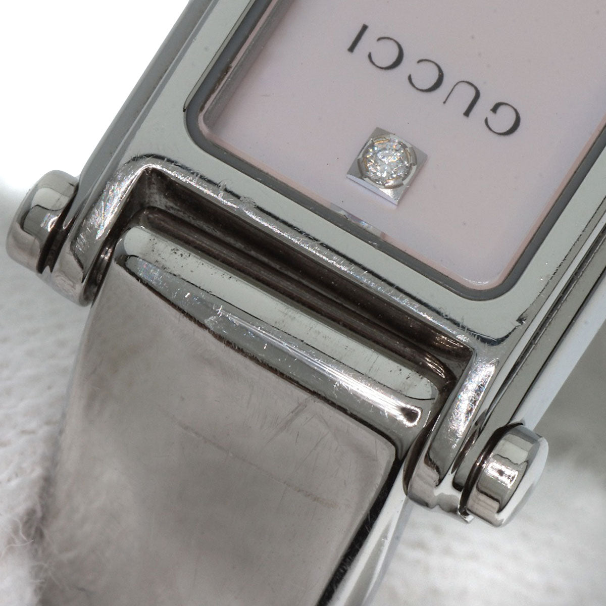 GUCCI Square face 1P Diamond Watches 1500L Stainless Steel/Stainless Steel Ladies