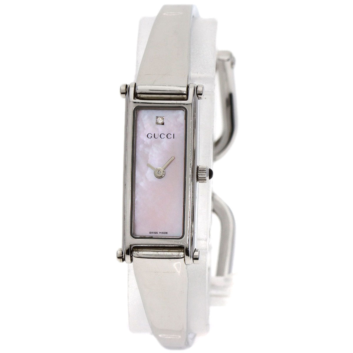 GUCCI Square face 1P Diamond Watches 1500L Stainless Steel/Stainless Steel Ladies