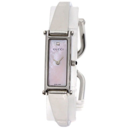 GUCCI Square face 1P Diamond Watches 1500L Stainless Steel/Stainless Steel Ladies