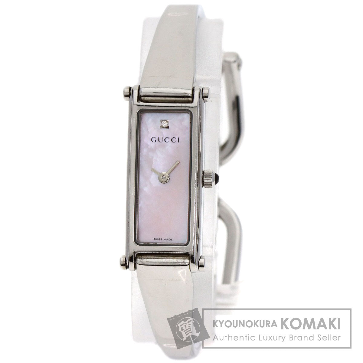GUCCI Square face 1P Diamond Watches 1500L Stainless Steel/Stainless Steel Ladies