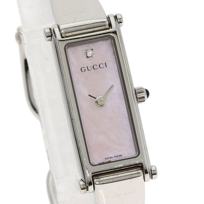GUCCI Square face 1P Diamond Watches 1500L Stainless Steel/Stainless Steel Ladies