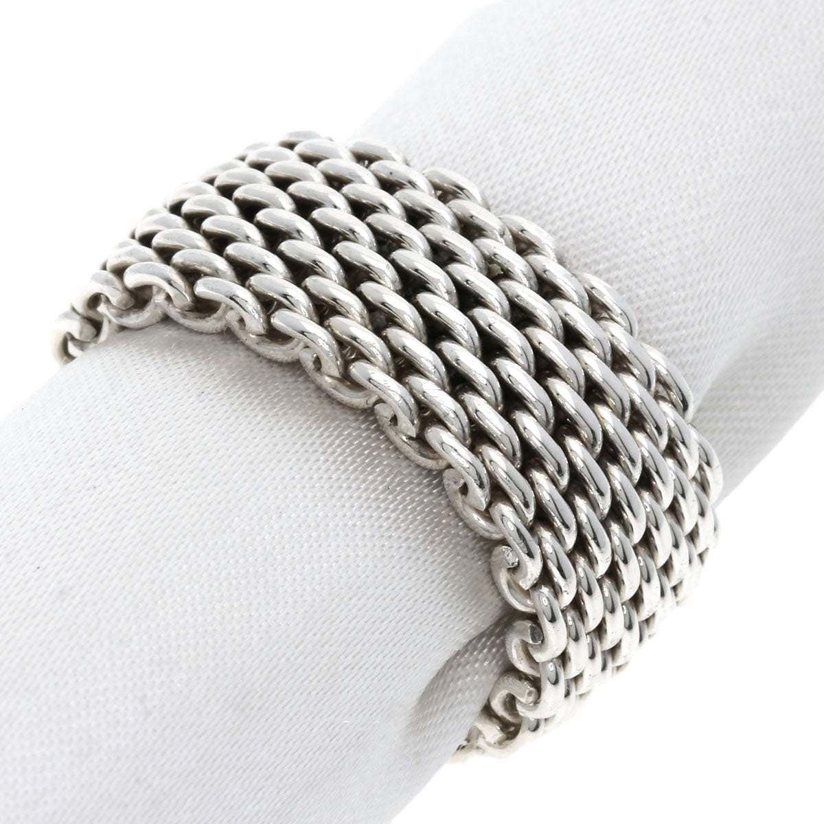 TIFFANY&Co. Somerset mesh Ring Silver Ladies [Used]
