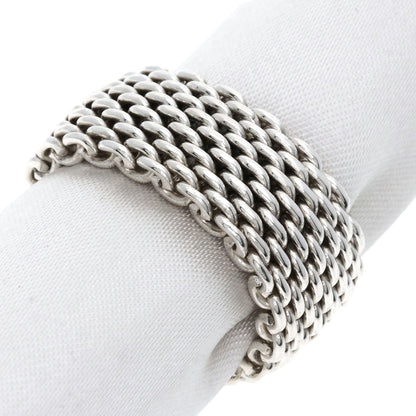 TIFFANY&Co. Somerset mesh Ring Silver Ladies [Used]