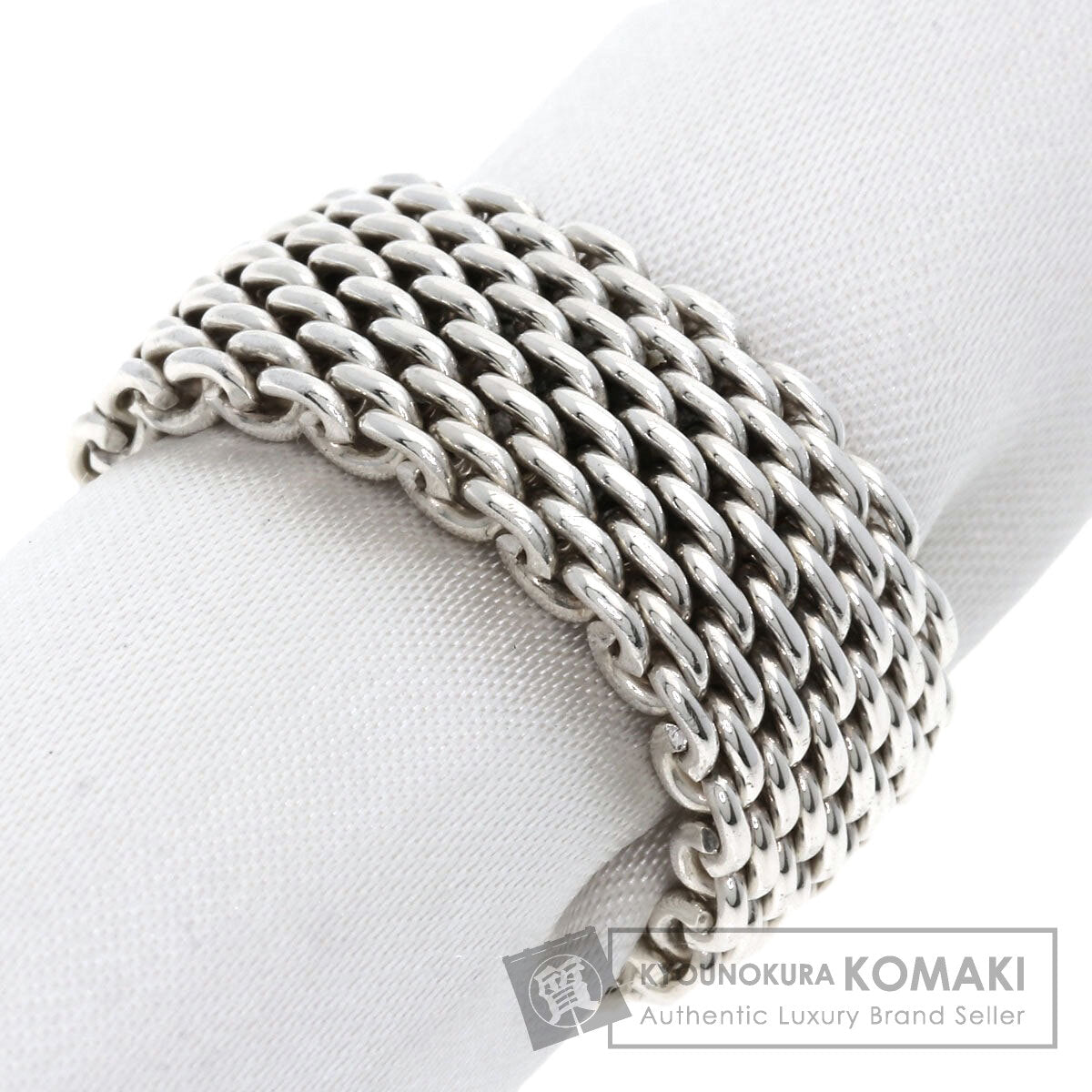 TIFFANY&Co. Somerset mesh Ring Silver Ladies [Used]