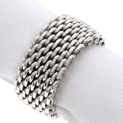 TIFFANY&Co. Somerset mesh Ring Silver Ladies [Used]
