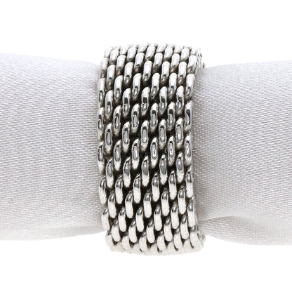 TIFFANY&Co. Somerset mesh Ring Silver Ladies [Used]