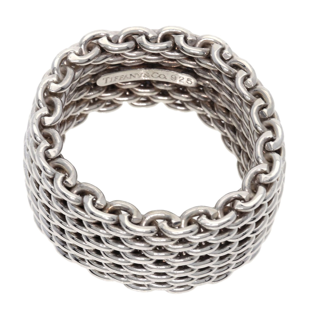 TIFFANY&Co. Somerset mesh Ring Silver Ladies [Used]
