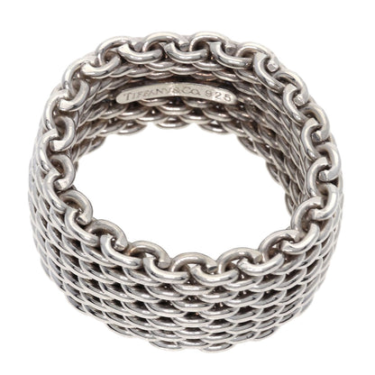 TIFFANY&Co. Somerset mesh Ring Silver Ladies [Used]