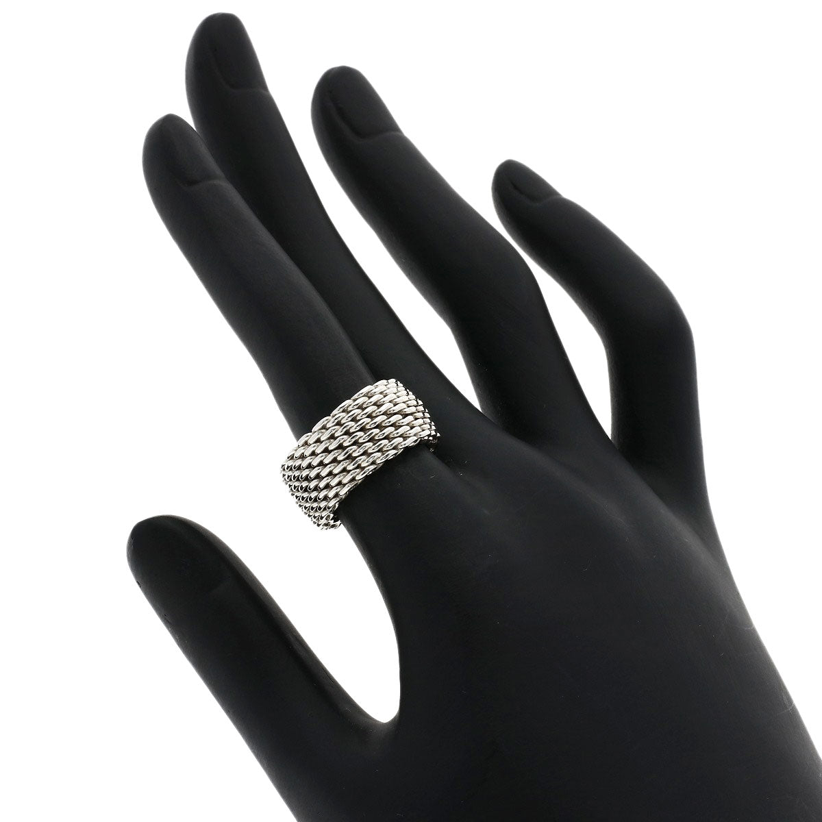 TIFFANY&Co. Somerset mesh Ring Silver Ladies [Used]