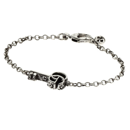 GUCCI Double G Key Charm #16 Bracelet Silver Ladies [Used]