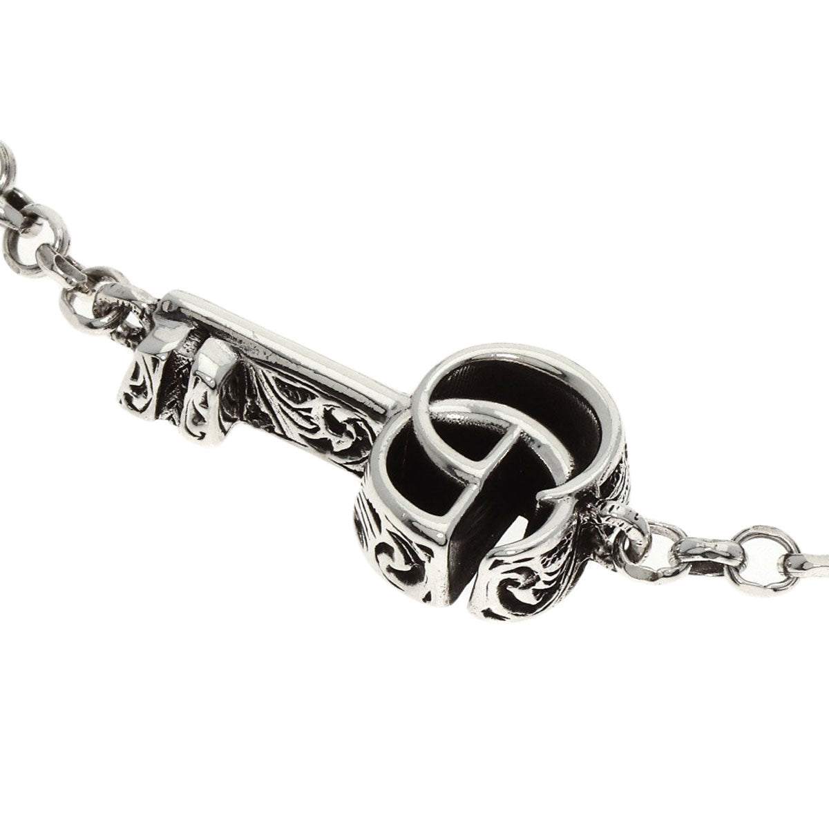GUCCI Double G Key Charm #16 Bracelet Silver Ladies [Used]