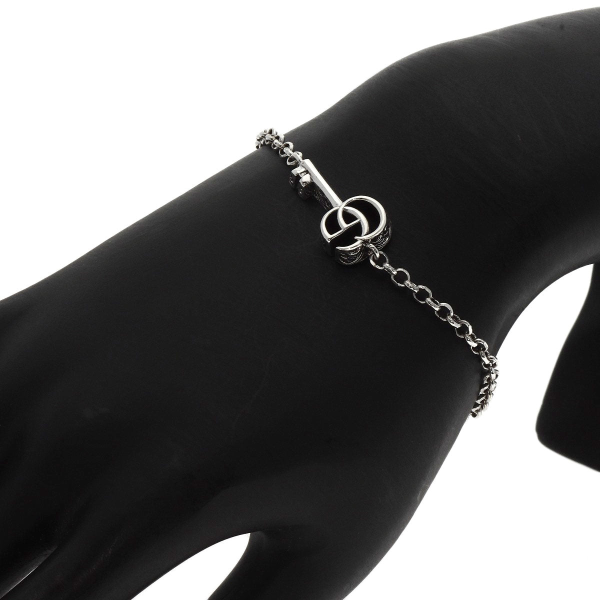 GUCCI Double G Key Charm #16 Bracelet Silver Ladies [Used]