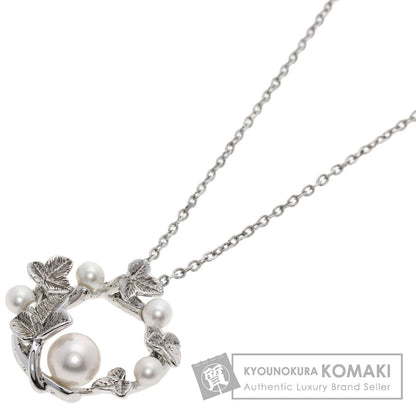 MIKIMOTO Leaf Akoya Pearl Pearl Necklace Silver Ladies [Used]
