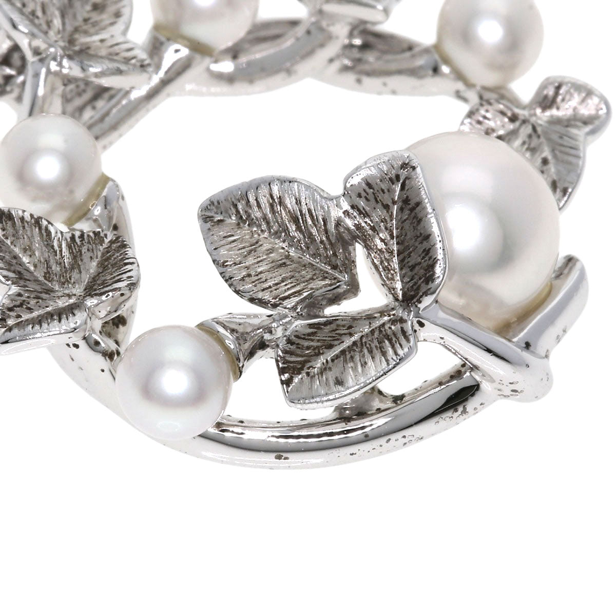 MIKIMOTO Leaf Akoya Pearl Pearl Necklace Silver Ladies [Used]