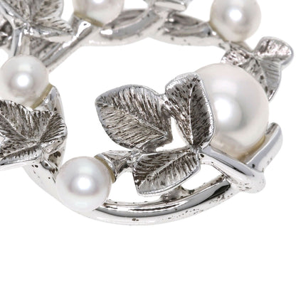 MIKIMOTO Leaf Akoya Pearl Pearl Necklace Silver Ladies [Used]