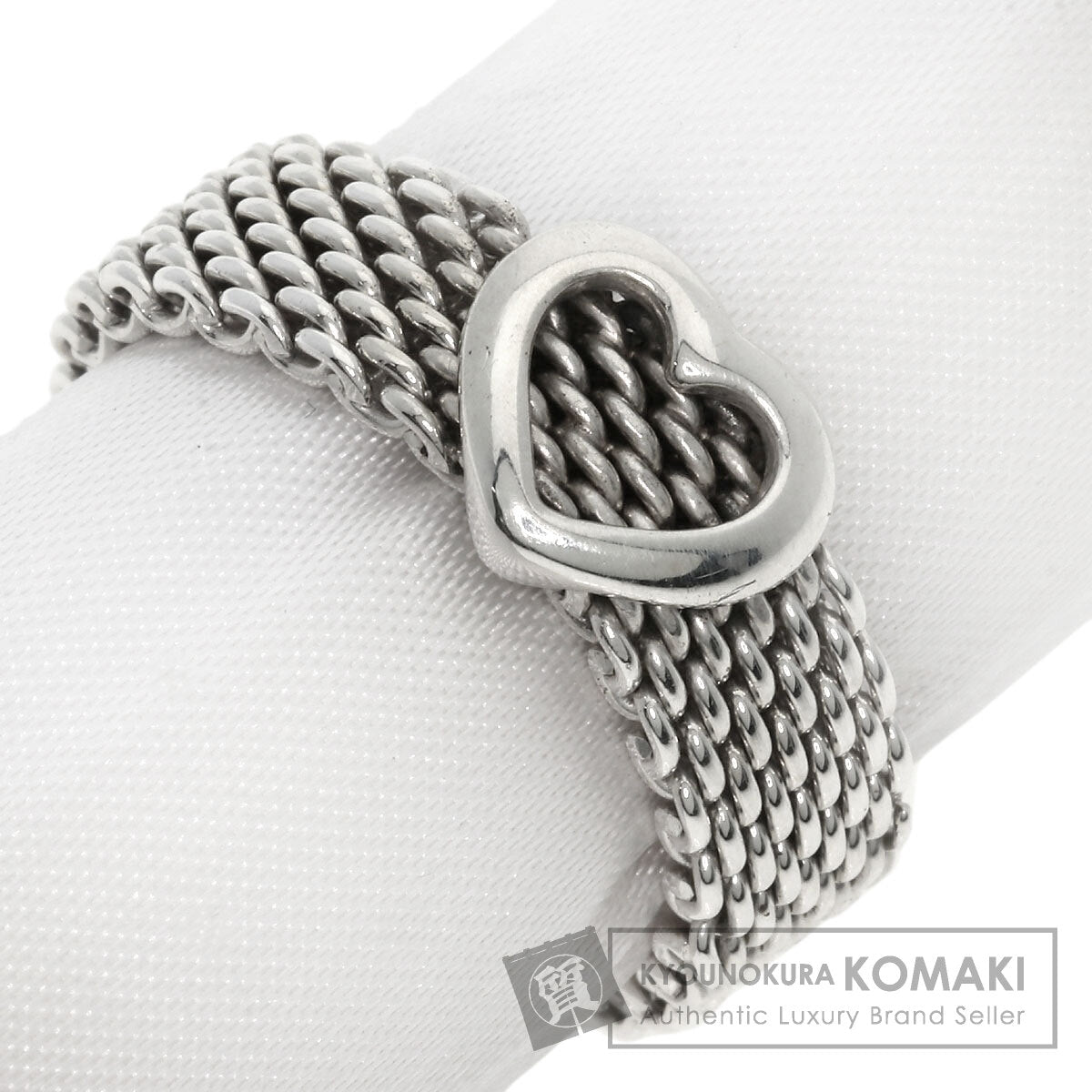 TIFFANY&Co. Somerset mesh Ring Silver Ladies [Used]