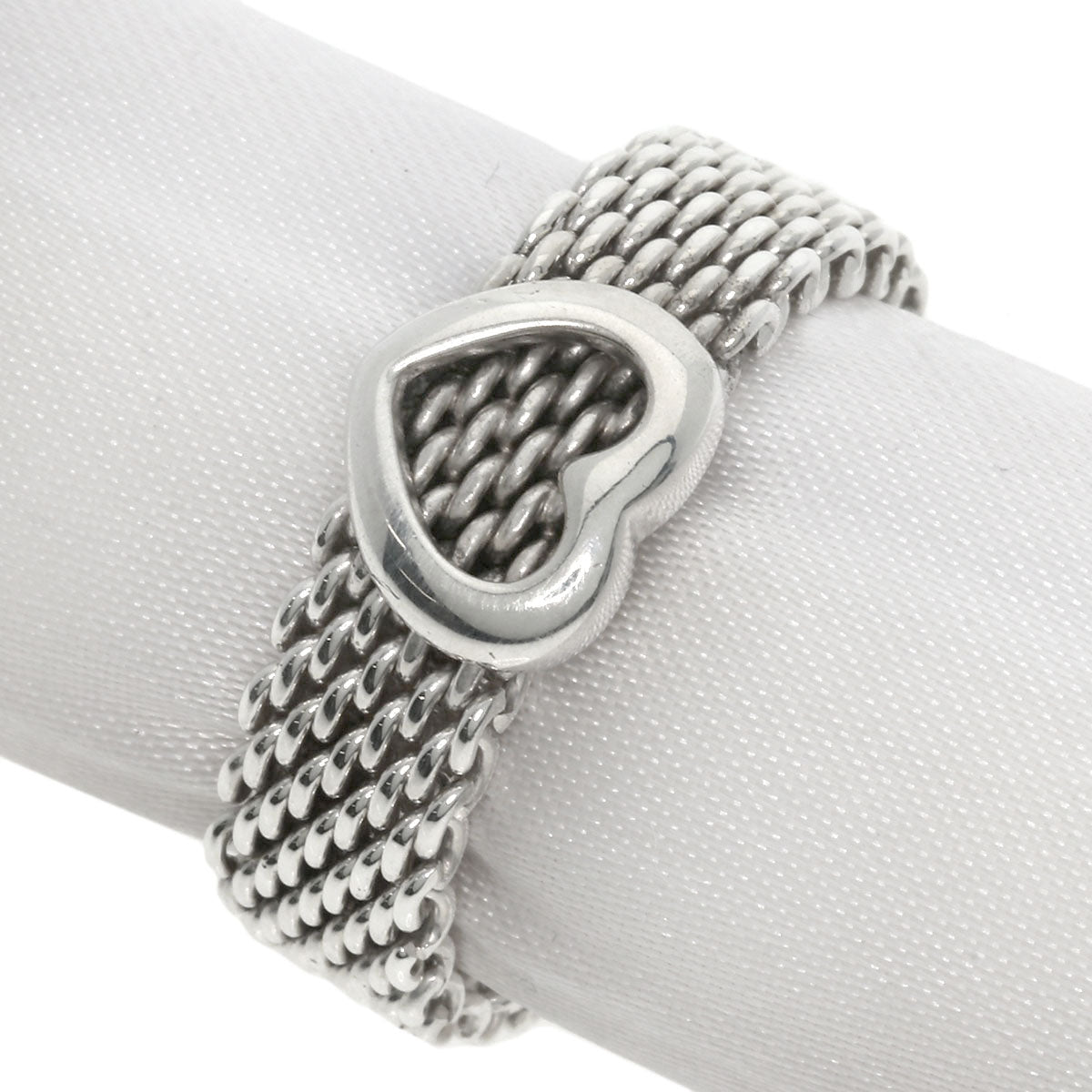 TIFFANY&Co. Somerset mesh Ring Silver Ladies [Used]