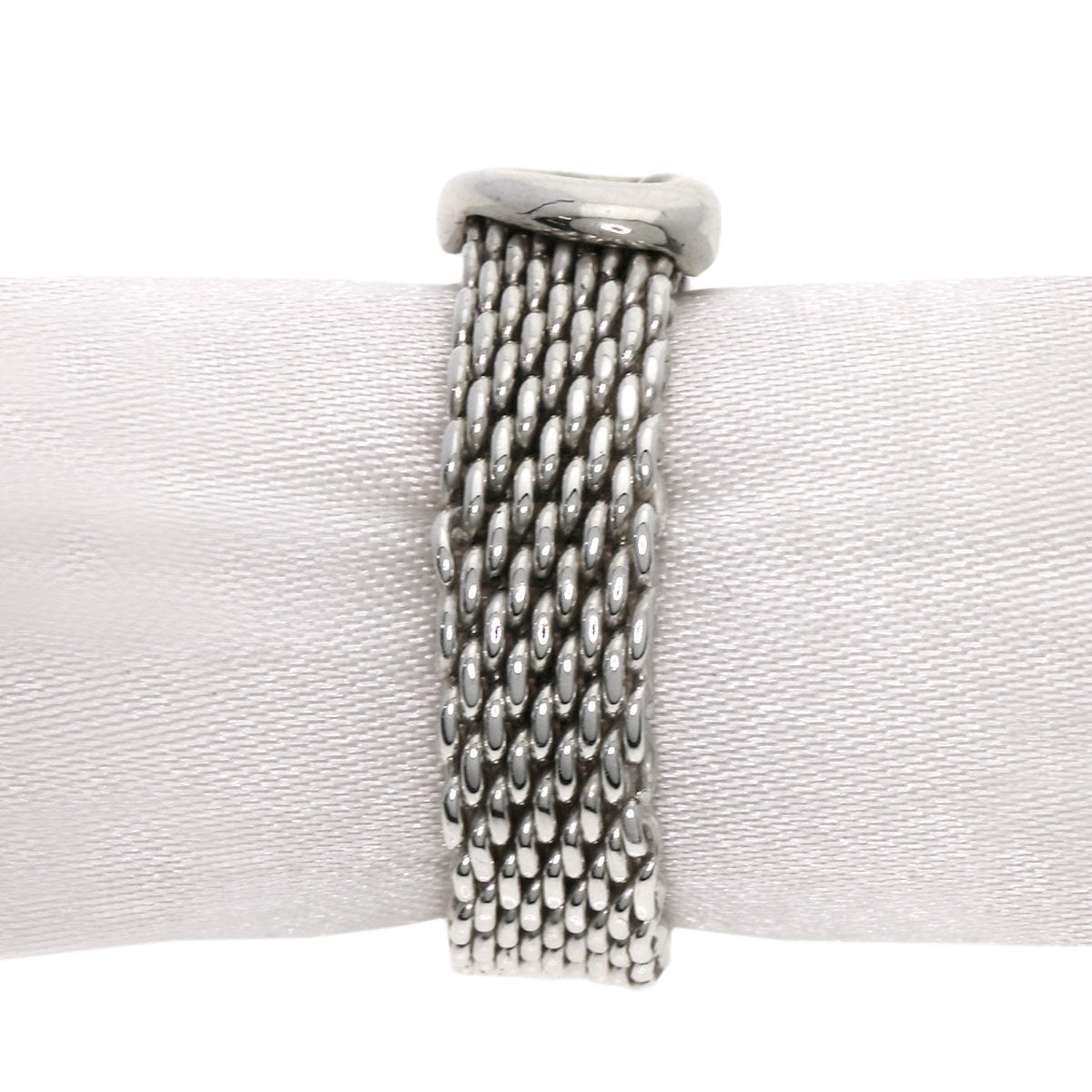 TIFFANY&Co. Somerset mesh Ring Silver Ladies [Used]