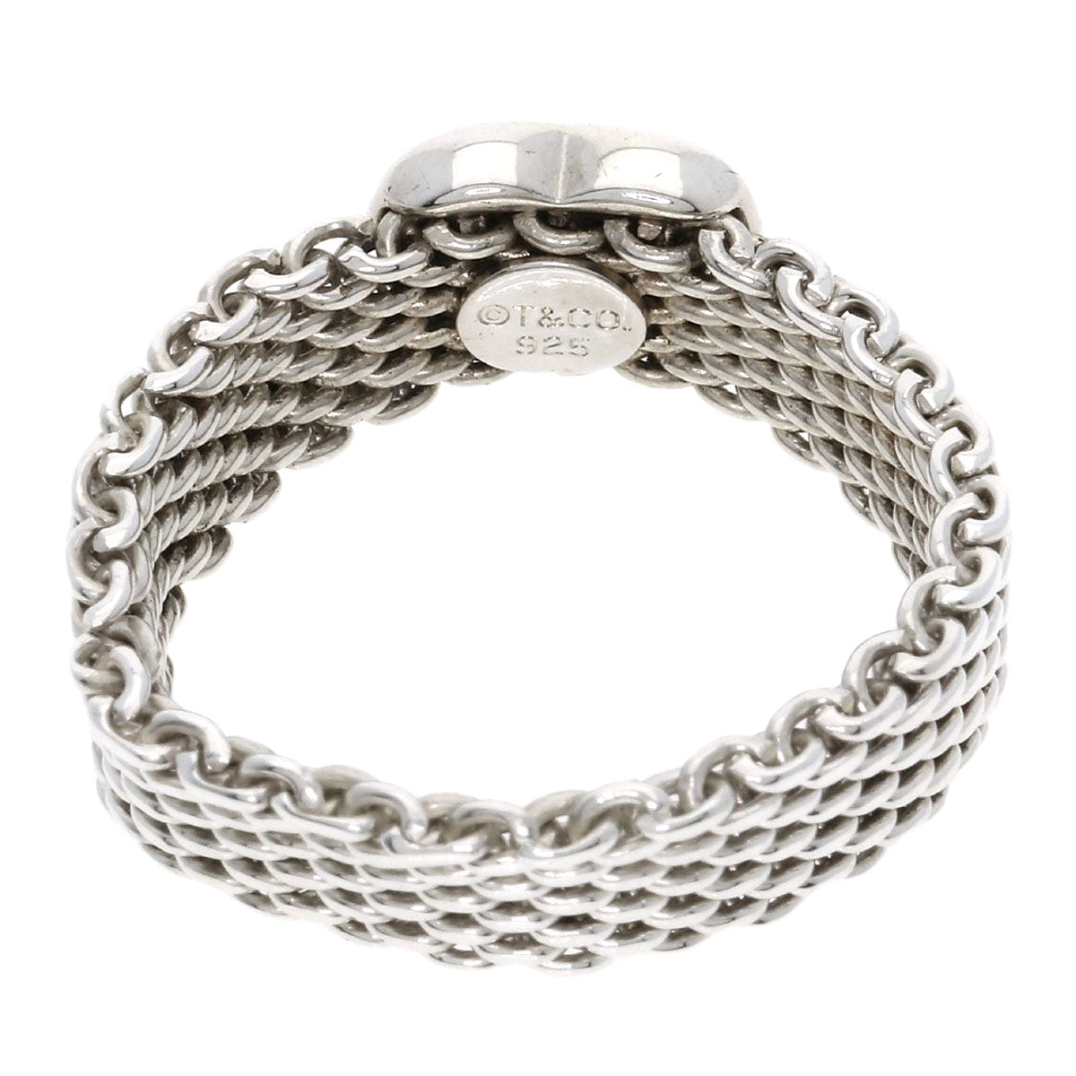 TIFFANY&Co. Somerset mesh Ring Silver Ladies [Used]