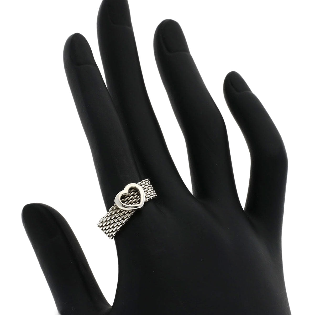 TIFFANY&Co. Somerset mesh Ring Silver Ladies [Used]